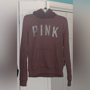 VS PINK women’s brown Sherpa hoodie, size small